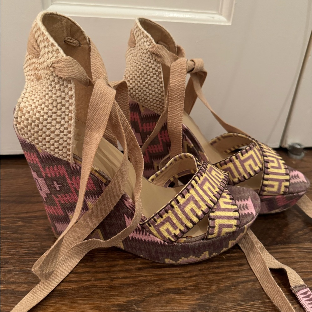 Theodora and Callum wedge heels